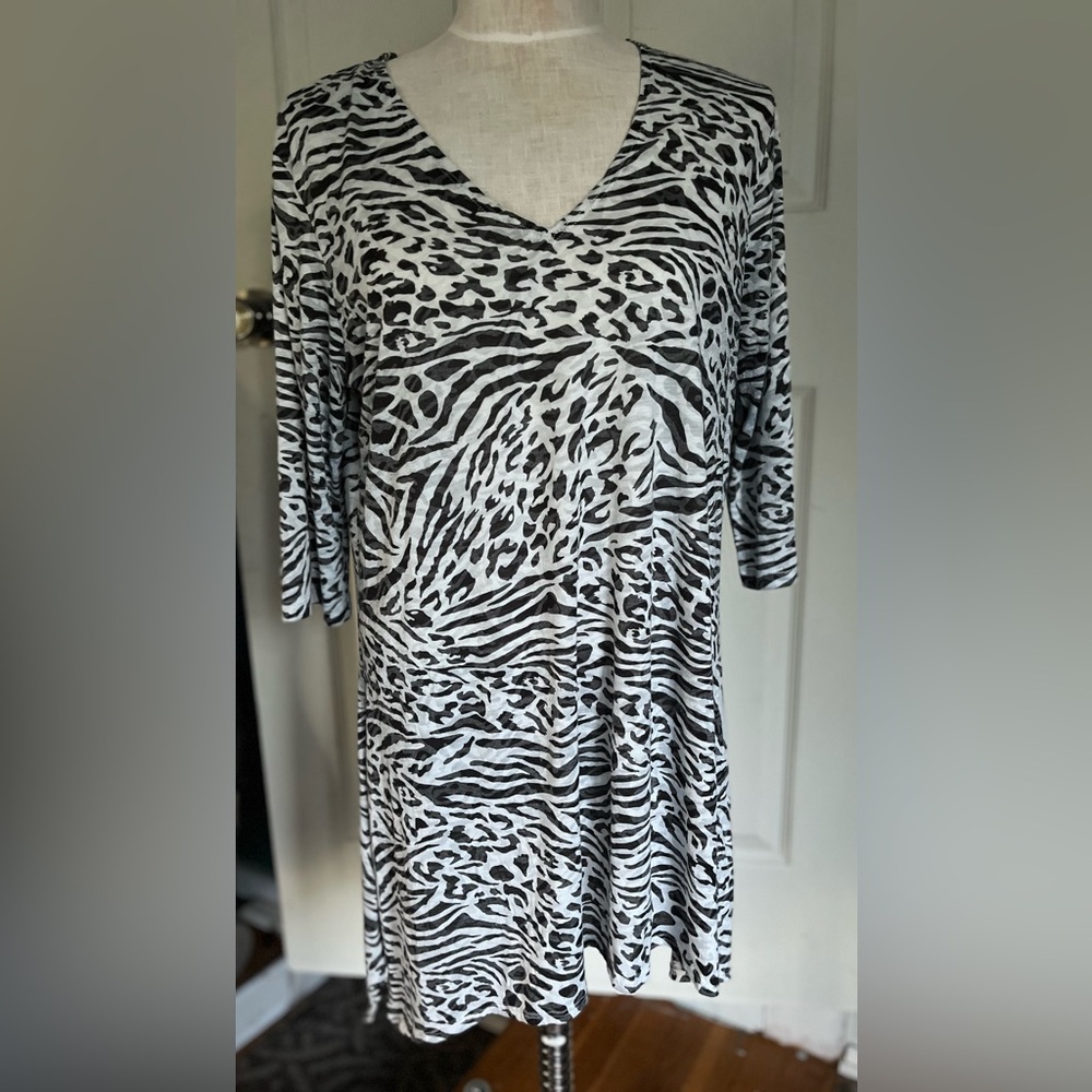 Porto Cruz swim dress cover up/ large / semi transparent
